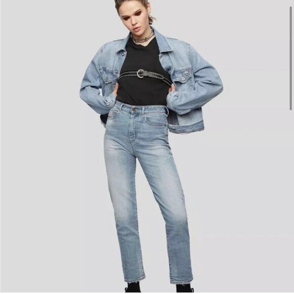 Diesel D-Eiselle Straight Leg High Waist Light Wash Jeans Size W24 L32 - Picture 1 of 3